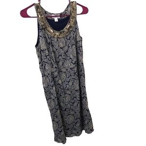 3/$15 Ann Taylor loft 100% cotton sequin chest sleeveless mini dress